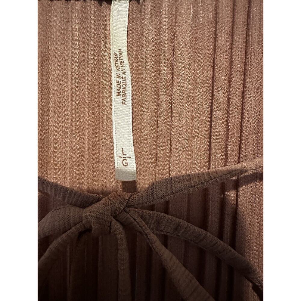 FREE PEOPLE Can't Help It Plisse Mini Dress In Clay Pink Size Large Boho Dreamy - Picture 5 of 15